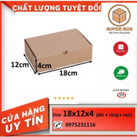 18x12x4(cm) Combo 100 Hộp Carton nắp gài đóng gói hàng.