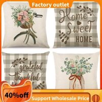 18x18 Bộ 4 Đồ Trang Trí Mùa Xuân Bạch Đàn Trang Trại Gối Gối Ném Gối Sofa Nhà Vỏ Gối Trang Trí Đệm