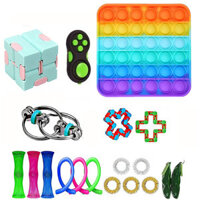19/28 pcs Fidget Bubble Toys Sensory Set DIY Decompression Artifact for Adults Girl Children Expression Emotion Stress R