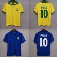 1957 Retro BRAZIL PELE Áo bóng đá sân khách sân nhà