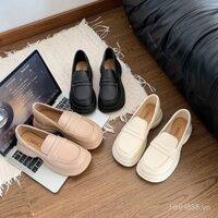 [1959 Bán chạy trong 3 ngày] Giày lười đế dày mới 2025, giày nữ cao cấp, giày tăng chiều cao, phong cách Anh, giày nhựa chống trượt, chống nước, giày xỏ ngón