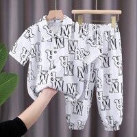 1965 người khen ngợi Bộ quần áo bé trai, quần tây ngắn tay kiểu tây, áo sơ mi/1.16 trẻ em mỏng