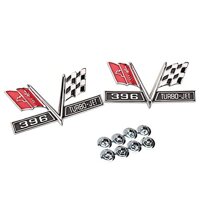 1967 Camaro, 1965-1967 Chevelle 396 Turbo Jet Cross Flag Emblems