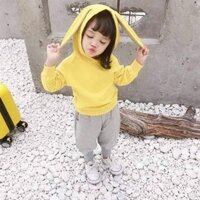 196k 02.2309.02 Sét bộ nỉ áo mũ tai thỏ cho bé   Em gom được set  kia siêu xinh ý ah, trai hay gái đều ok ah