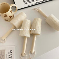 [1970 Đánh giá tích cực] Bàn chải cốc xơ mướp tay cầm gỗ đơn giản, bàn chải nồi, bàn chải cốc, bàn chải treo, bàn chải làm sạch, bàn chải bình sữa trẻ em đa năng NNZF