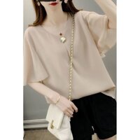 1976 Lần Lá Sen Tay Áo Sơ Mi Voan Mỏng Nữ 2023 Rời Kích Thước Lớn Bao Bụng Thời Trang Hàng Đầu Hợp Thời Trang