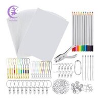 198 Chiếc Thu Nhỏ Nghệ Thuật Giấy Nhiệt Thu Nhỏ Bộ Nhựa Lỗ Đấm Móc Khóa Bút Chì DIY Vẽ