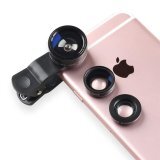 198 Mắt Cá + 15x Macro Ống Kính + 0.63x Ống Kính Góc Rộng Selfie Camera Điện Thoại Di Động Ống Kính Bộ cho iPhone 6 6 s Plus 7 7 s đen-quốc tế