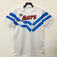 1988 / 89 Napoli Sân Khách Vintage Áo Bóng Đá Tay Ngắn 1: 1 Áo Sơ Mi Nhanh Khô