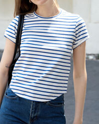 1990s T-shirt - Signature Blue Stripe