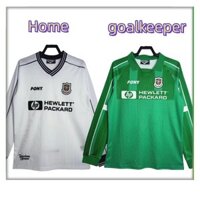 1997-99 Retro Tottenham Hotspur Home Áo thun thủ môn dài tay màu xanh lá cây màu trắng chất lượng cao