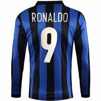 1998 1999 Mùa giải Inter Milan Retro Sân nhà Áo dài tay Bóng đá Ronaldo Roberto Baggio Áo sơ mi