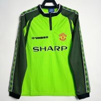 1998 / 99 Manchester United Green Thủ môn Áo dài tay cổ điển s-XXL Áo dài tay nam nhanh khô thể thao bóng đá hàng đầu AAA