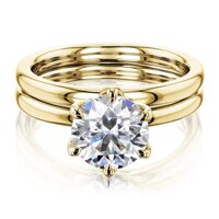 1.9ct Round Forever One Floating Tulip Comfort Fit Wedding Set (DEF/VS)