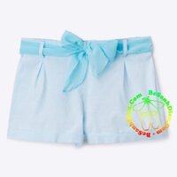[19kg-37kg] Quần short bé gái vải cotton mỏng mềm thoáng mát sọc xanh