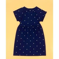 [19kg-53kg] Đầm Thun Gân Xước Bé Gái size đại G-ā-p K-ī-d form babydoll - Xanh Đen