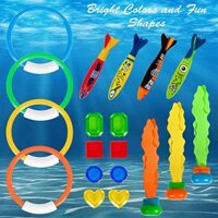 19pcs Kids Diving Toy Set - Fun Water Play Gear for Pool & Beach Adventures