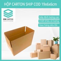 19x6x6 Combo 50-100 Hộp Carton Ship Cod Đóng Đơn Online Giấy Cứng Cáp, An Toàn, Chống Ẩm| Vin carton