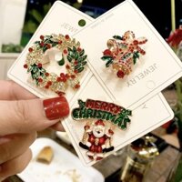 [1aysisisi] Trâm Huy Hiệu Ông Già Noel Giáng Sinh Vòng Hoa Nai Sừng Tấm Huy Hiệu Phụ Kiện Dễ Thương Độc Đáo Hoạt Hình Sang Trọng