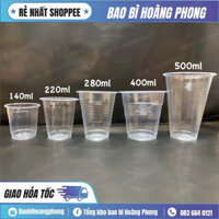 [1bịch 20 dây 1000cái ] Cốc nhựa dùng 1 lần size 125ml, 220ml, 280ml, 300ml , 400ml , 500ml ,700ml
