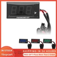 1buycart Motorcycle Water Temperature Gauge Ultra Thin LCD Display ABS Housing Temp Meter for Modification DC12V