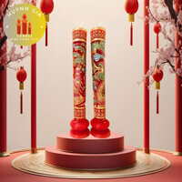 (1cặp/hộp) Đèn cầy cưới (nến cưới) Rồng Phụng ngũ sắc dành cho lễ cưới,gia tiên. đám hỏi.