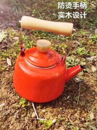 1D Nhật Bản Màu Đỏ Men Pha Trà Ấm Cà Phê Ấm Đun Nước Sử Dụng Bếp Điện Từ Bếp Gas Bếp Gốm Điện Ph