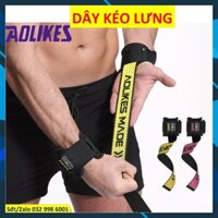 1Đôi Dây kéo lưng cao cấp Aolikes 7633 Lifting Straps Đai kéo lưng xô trợ lực cổ tay mag1