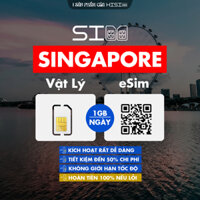 1GB/Ngày sim du lịch SINGAPORE không giới hạn tốc độ [Có eSim]