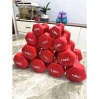 1KG 2kg Quả tạ nữ cố định phủ hexagonal, quả tạ nhỏ bằng sắt đúc phủ cao su màu sắc, thiết bị thể dục