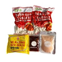 1KG Bánh gạo tokbokki - 100g Tương ớt Hàn Quốc - 100g Bột phô mai [TẶNG MÌ KHÔNG GIA VỊ]
