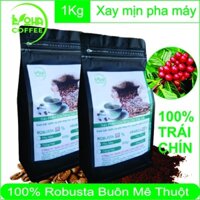 1kg cà phê bột pha máy Espresso rang vừa 100% Robusta Buôn Ma Thuột thương hiệu cà phê rang mộc LOHA COFFEE cafe pha may