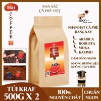 [1KG] Cà phê bột rang xay nguyên chất Hat Coffee, cafe mộc, vị đậm, đắng mạnh, hậu ngọt, không lẫn tạp chất hương liệu