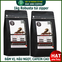 1kg Cà phê Hạt Pha máy 100% Robusta DUC ANH COFFEE- rang mộc đậm vị mạnh hậu ngọt dùng pha máy hoặc pha phin - sản phẩm của nông dân cà phê Việt Nam - cà phê Đức Anh ca phe ban chay - cafe hạt