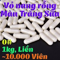 1kg Chiếc 0# Viên Thuốc Gela Và Vitamin Dạng Viên Con Nhộng Vỏ Liền Màu Trắng Sữa