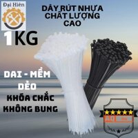 1Kg Dây thít nhựa,  Dây rút nhựa màu trắng chất lượng cao giá rẻ tiện lợi
