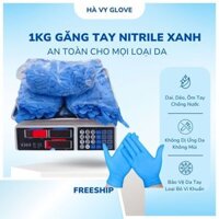 1kg Găng Tay Cao Su Y Tế, Bao Tay Y Tế Nitrile Xanh Chuyên Dùng Cho Phòng Khám, Spa