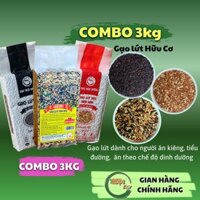 1kg gạo lứt đỏ + 1kg lứt đen + 1kg lứt tam sắc