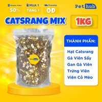 [1KG] Hạt CATSRANG Mix Thịt Sấy Khô, Thức Ăn Cho Mèo, Giảm Rụng Lông, Hỗ Trợ Tiêu Hoá Cho Mèo Kén Ăn