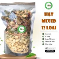 [1KG] Hạt tươi thập cẩm - Full 12 loại hạt dinh dưỡng cao cấp (tặng kèm chà là và muối hồng)
