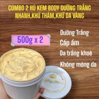 1kg kem body cốt dẻo dưỡng trắng cấp ẩm cho da không mỏng da, kem body bật tone nhanh khử thâm đen khử da vàng( 2 hủ )