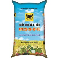 1KG Phân bón NPK Đầu Trâu 20-20-15 + TE (bán lẻ từ bao 50kg) cho hoa kiểng (hồng, mai, bon sai...), rau màu, cây ăn trái