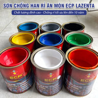 1KG Sơn Chống Rỉ Sét Kim Loại ECP Lazenta - Sơn Mái Tôn, Lan Can, Cửa Cổng, Sàn - Gầm Ô Tô + Tặng Kèm Chổi Quét