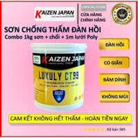 1kg sơn chống thấm + chổi + lưới. sơn chống thấm cao cấp co giãn Luxuly CT99