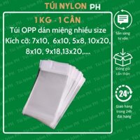 1KG Túi bóng kính có lỗ treo màng ngọc chất liệu OPP để ốp điện thoại,trang sức,q.áo phụ kiện