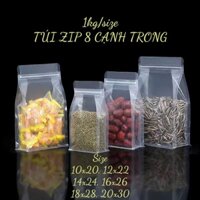 [1kg/size - HÀNG NHẬP] - Túi zipper 8 cạnh trong suốt, đựng bột, đậu, bánh mứt