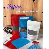 {1kg/size} - Túi zipper đáy đứng có cửa sổ (nhiều màu, nhiều size)