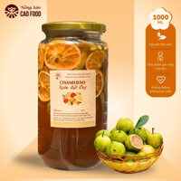 1L Chanh đào ngâm mật ong đường phèn CAOFOOD chuẩn vị nguyên chất 100% -Vị thơm ngon đặc biệt làm dịu cổ họng tức thì