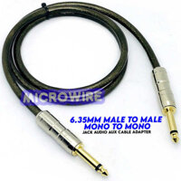 【1M / 3M / 5M / 10M】 6.35Mm 1/4 Inch Nam Đến Nam Mono Đến Mono Jack Audio Aux Cable Adapter Jack Audio
