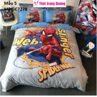 1m2 x 2m Bộ chăn ga gối trẻ em công chúa elsa Người nhện spiderman 100% cotton cao cấp giường GC7278